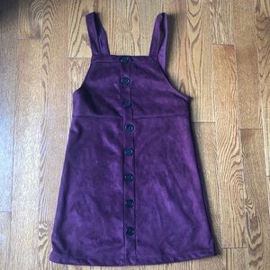 Primark burgundy corduroy overall dress